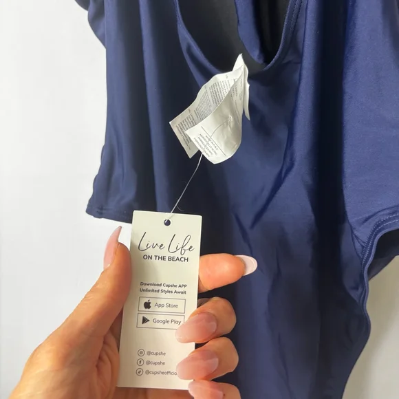 NWT one piece Swimsuit Size L Blue - Picture 5 of 6